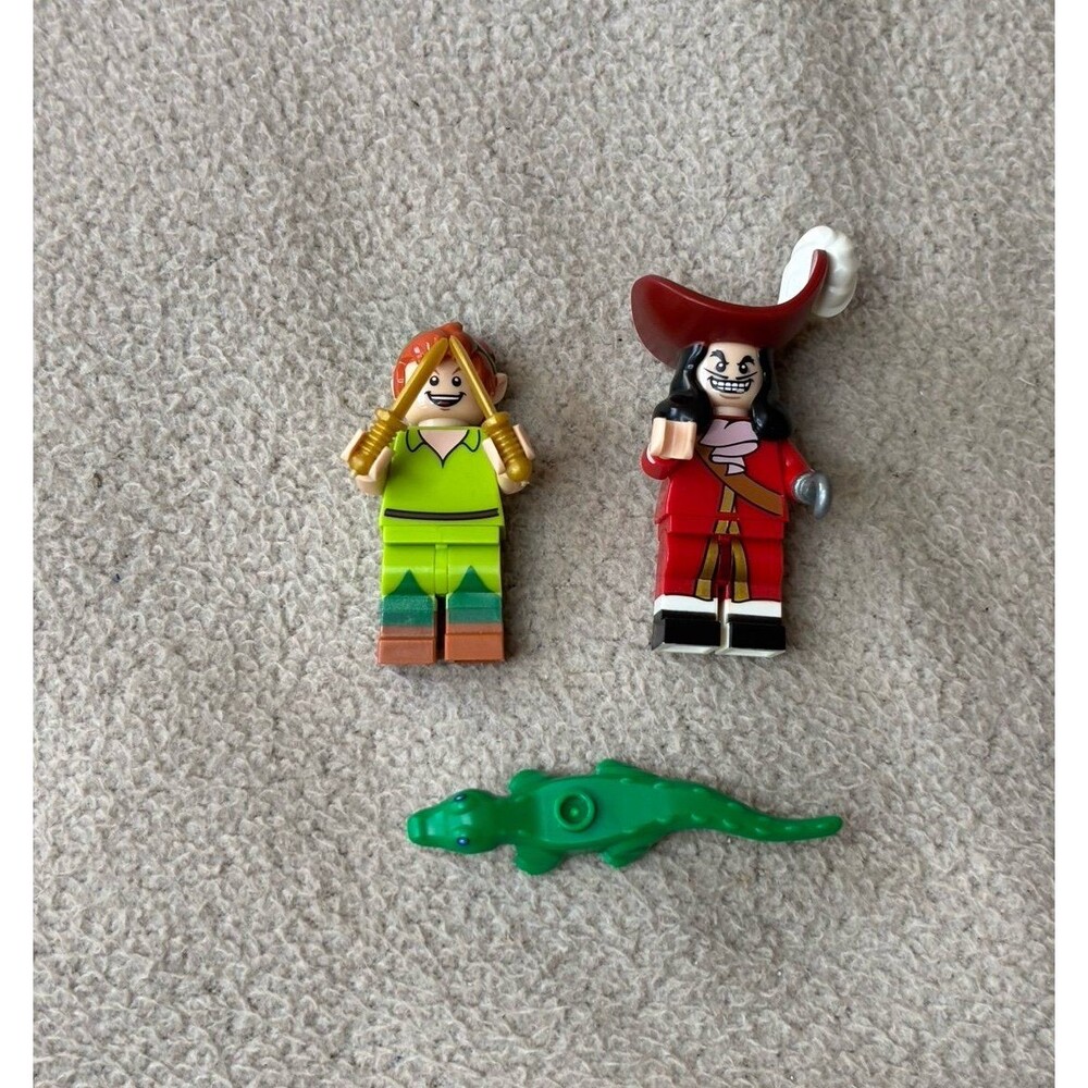 Lot of 3 LEGO Disney Minifigure Captain Hook Peter Pan Crocodile